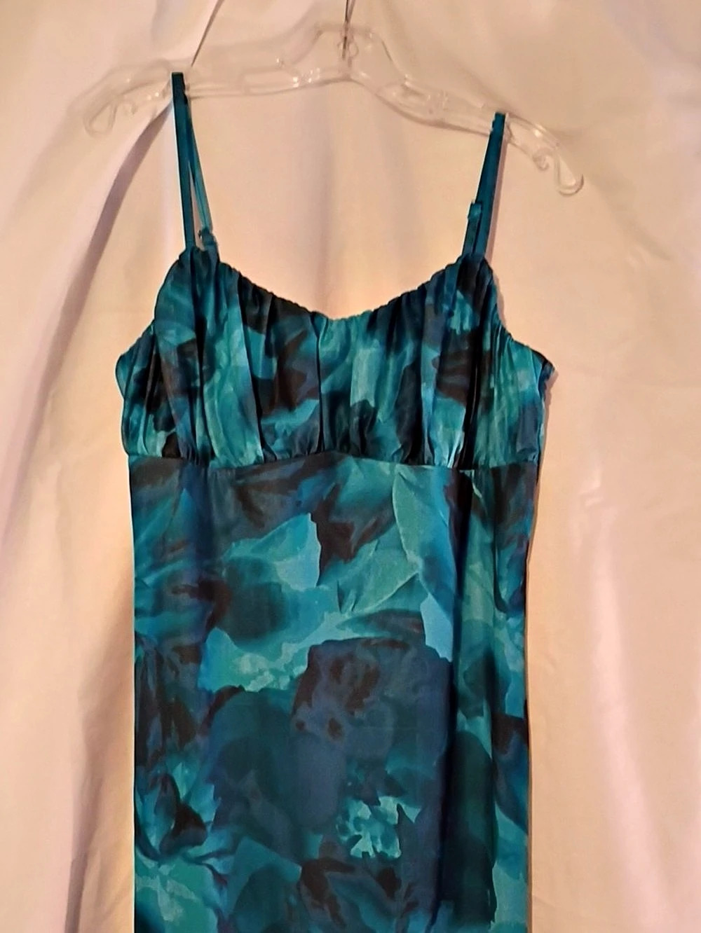 PrettyGarden Floral Mesh Cami Slip Maxi Dress Blue & Black